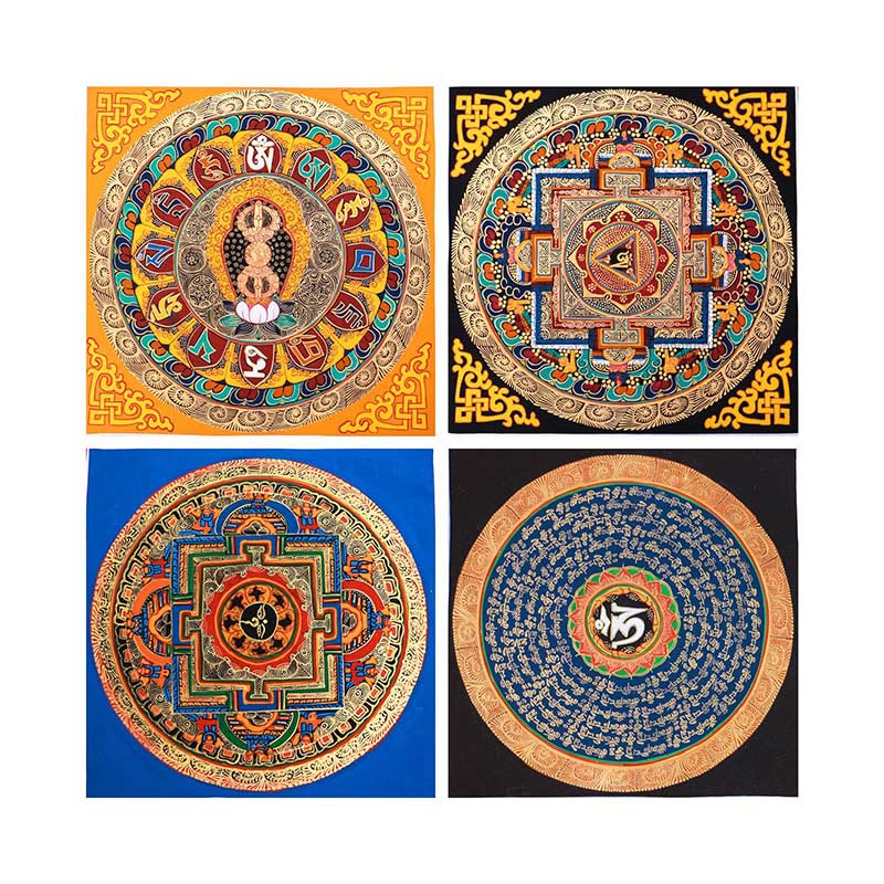 Buddha Stones Tibetan Handmade Thangka Painting Blessing Thangka Blind Box Random Color Pattern