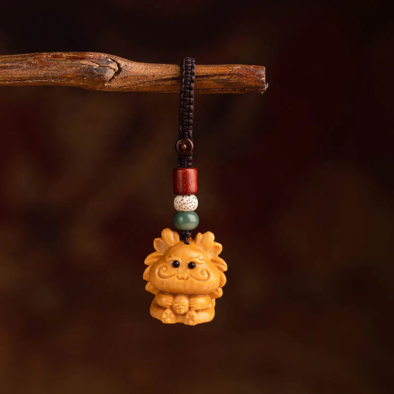 Buddha Stones Year Of The Horse Red Sandalwood Star Moon Bodhi Seed Blessing Key Chain