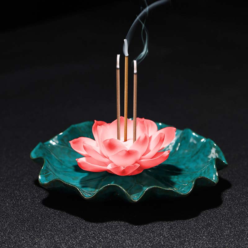 Buddha Stones Tibetan Lotus Blessing Incense Burner Decoration (Extra 30% Off | USE CODE: FS30)