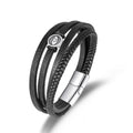 Buddha Stones Evil Eye Multilayered Braided Leather Balance Bracelet
