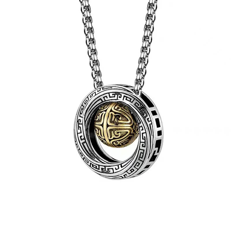 Buddha Stones Mobius Lucky Bead Copper Wealth Necklace Pendant