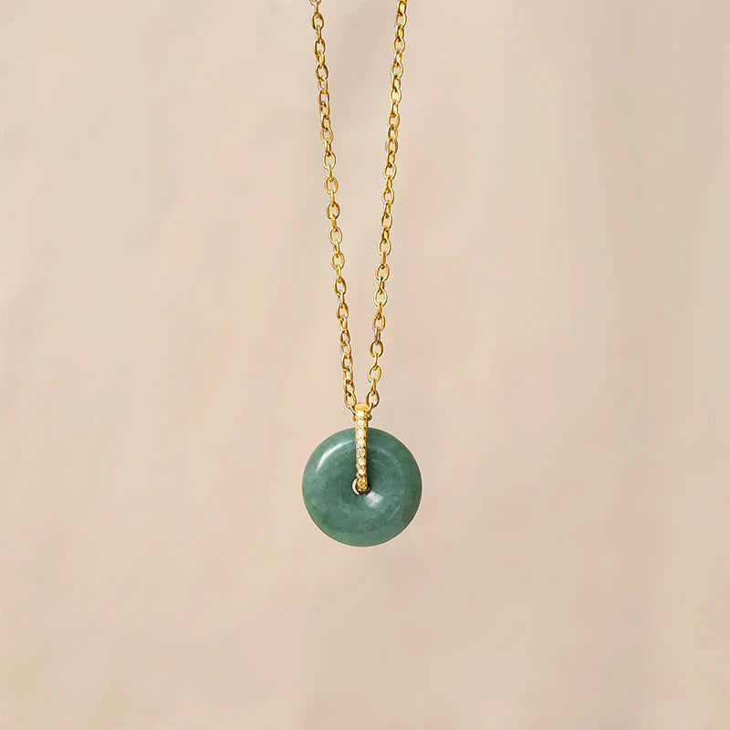 Buddha Stones FOR DEAREST MOTHER Peace Buckle Jade 925 Sterling Silver Luck Necklace Pendants Includes Gift Message Card