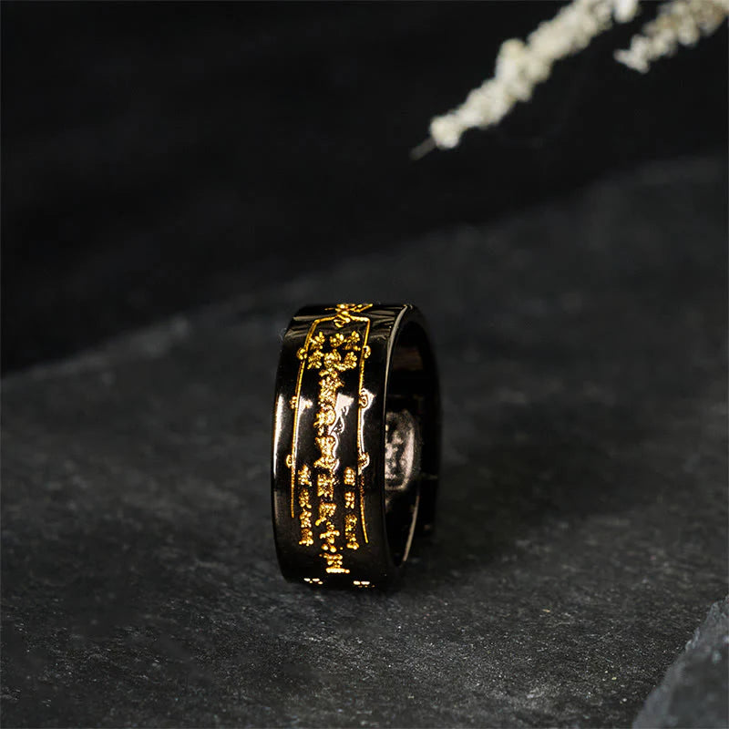 Buddha Stones Copper Word Adjustable Balance Ring
