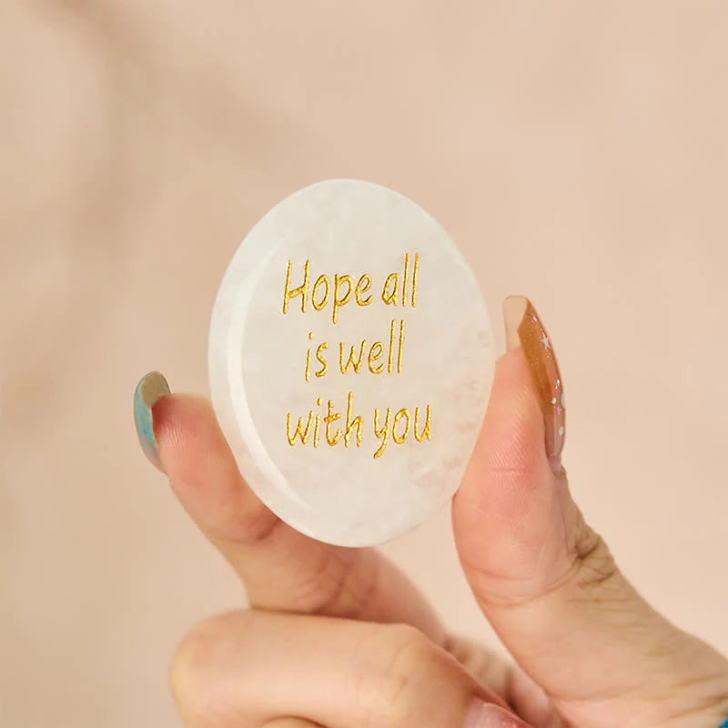 FREE Today: Clarity and Energy Hope All Is Well With You Natural Clear Quartz White Crystal Palm Stone Crystal Decor
