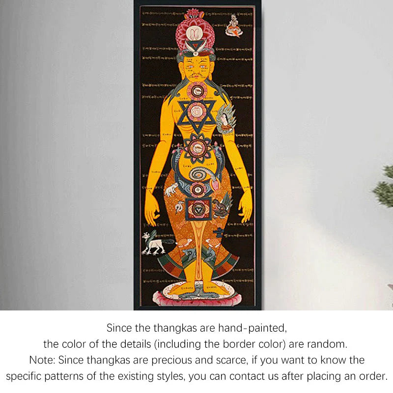 Buddha Stones Tibetan Thangka Painting Healing Handmade Decoration(Random Style)