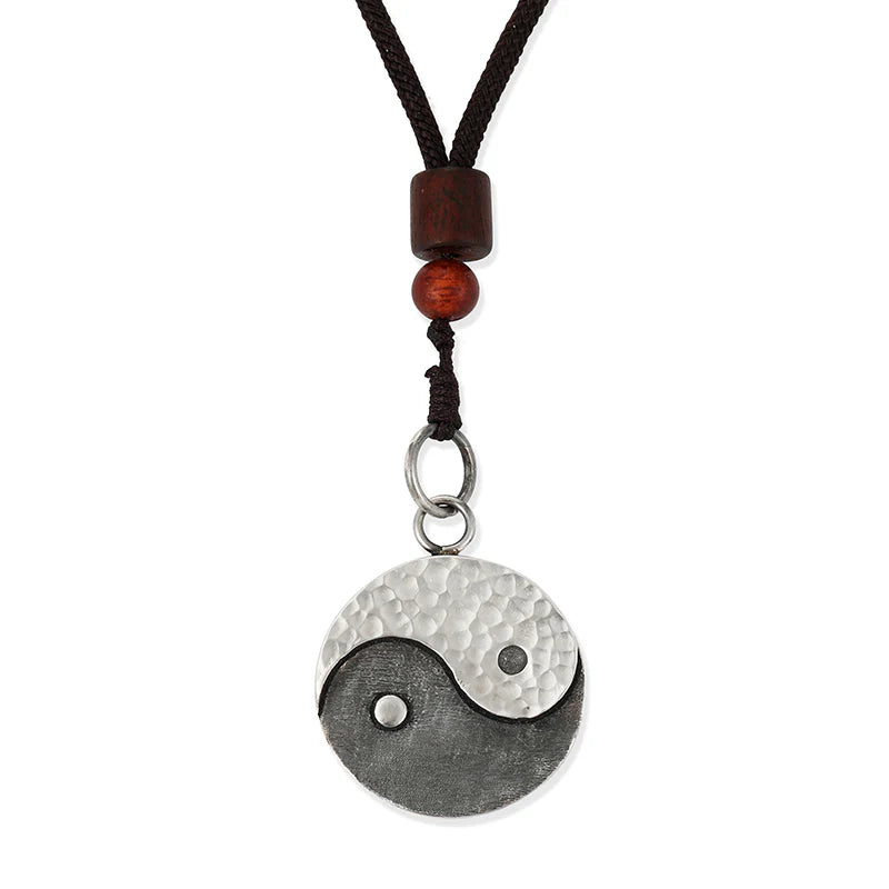 Buddha Stones 990 Sterling Silver Yin Yang Balance Harmony Necklace Pendant (Extra 30% Off | USE CODE: FS30)
