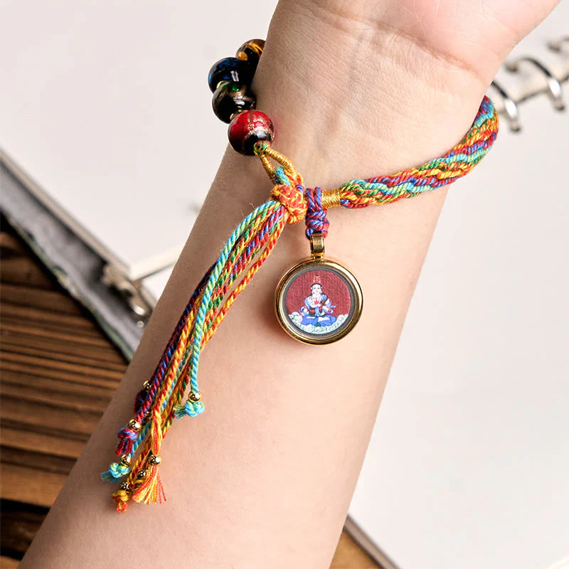 Buddha Stones Thangka Chinese Zodiac Natal Buddha Cinnabar Blessing String Bracelet