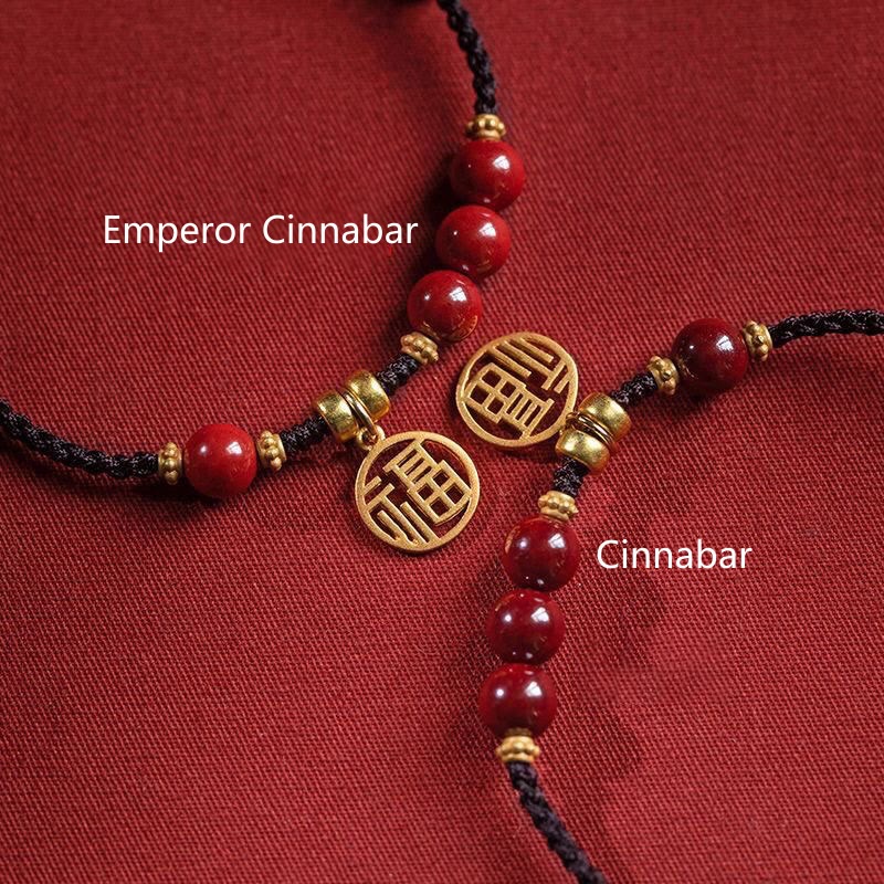 Buddha Stones Cinnabar Bead Fu Character Charm Blessing Braided String Bracelet (Extra 30% Off | USE CODE: FS30)