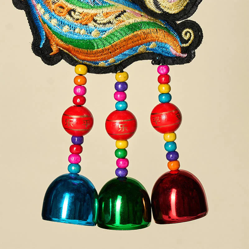 Buddha Stones Year Of The Horse Embroiderwed Horse Head Bell Charm Tassel Success Hanging Decoration