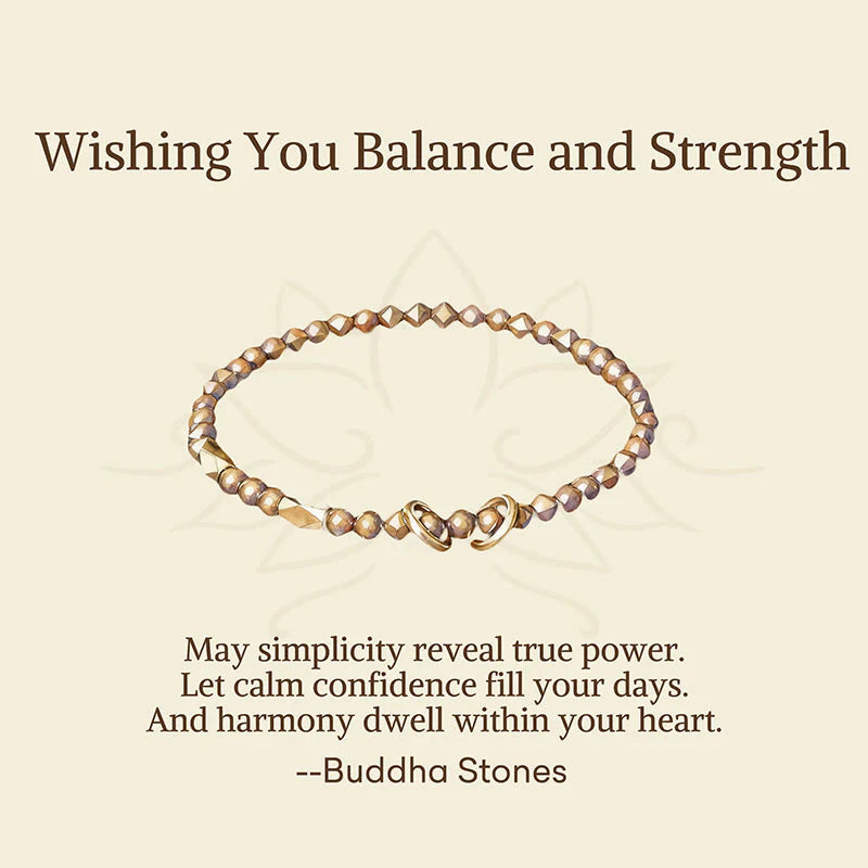Buddha Stones Wishing You Balance and Strength Brass Bracelet Includes Gift Message Card