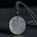 Buddha Stones Circle Simple Design Authentic Shungite Stone Protection Necklace Pendant