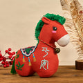 Buddha Stones Year of the Horse Copper Red String Fu Character Embroidery Prosperity Home Decoration