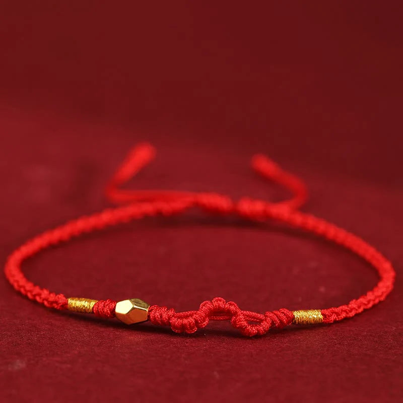 Buddha Stones 999 Gold Year of the Snake Mini Gold Bead Handmade Luck Protection Braided Bracelet (Extra 30% Off | USE CODE: FS30)