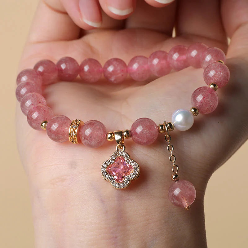 Buddha Stones Wishing Love and Sweet Blessings Quartz Bracelet Includes Gift Message Card