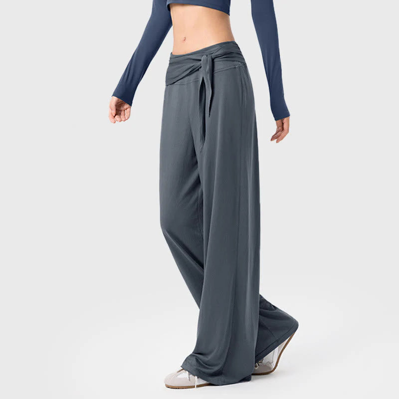 Buddha Stones Casual Lace-up Breathable Sports Women's Wide Leg Pants