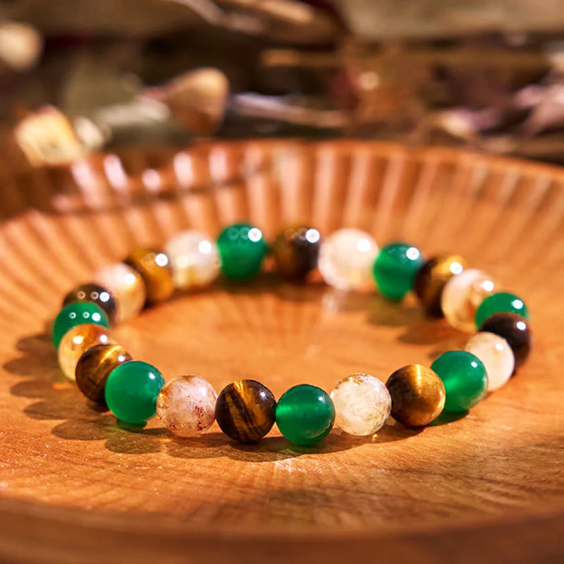 Buddha Stone Various Crystals Malachite Lazurite Lapis Lazuli Hemimorphite Calmness Bracelet
