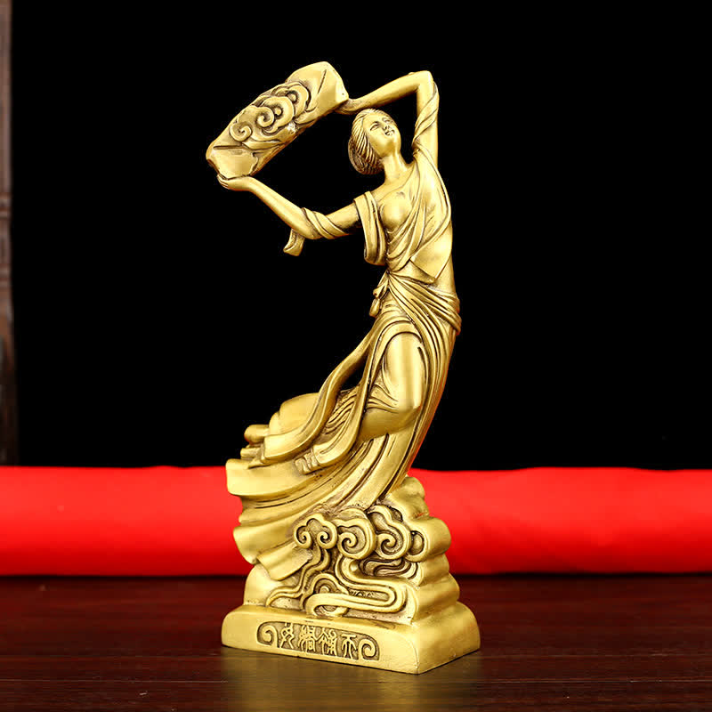 Buddha Stones Bodhisattva Nuwa Mends The Sky Protection Copper Statue Decoration