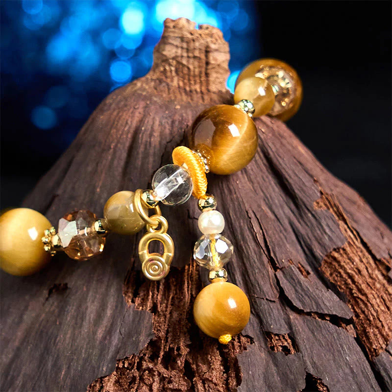 Buddha Stones Natural Tiger Eye Beads Weight Strength Bracelet