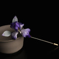 Buddha Stones Handmade Silk Art Purple White Iris Protection Brooch