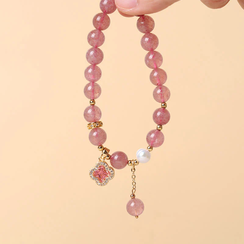 Buddha Stones Wishing Love and Sweet Blessings Quartz Bracelet Includes Gift Message Card