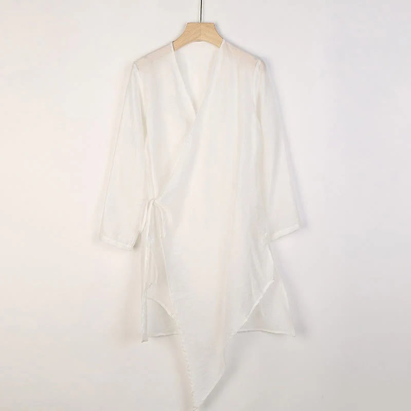 Buddha Stones Simple White Beige Pattern Meditation Spiritual Zen Practice Yoga Clothing Women's Clothes