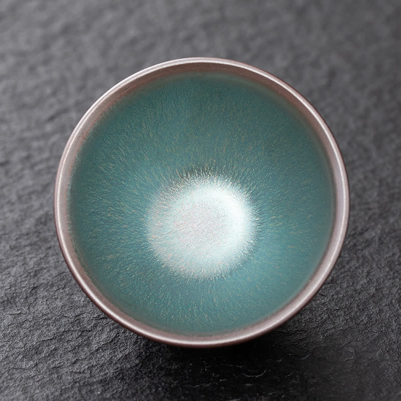Buddha Stones Vintage Pink Colorful Chinese Jianzhan Kiln Change Ceramic Teacup Kung Fu Tea Cup Bowl