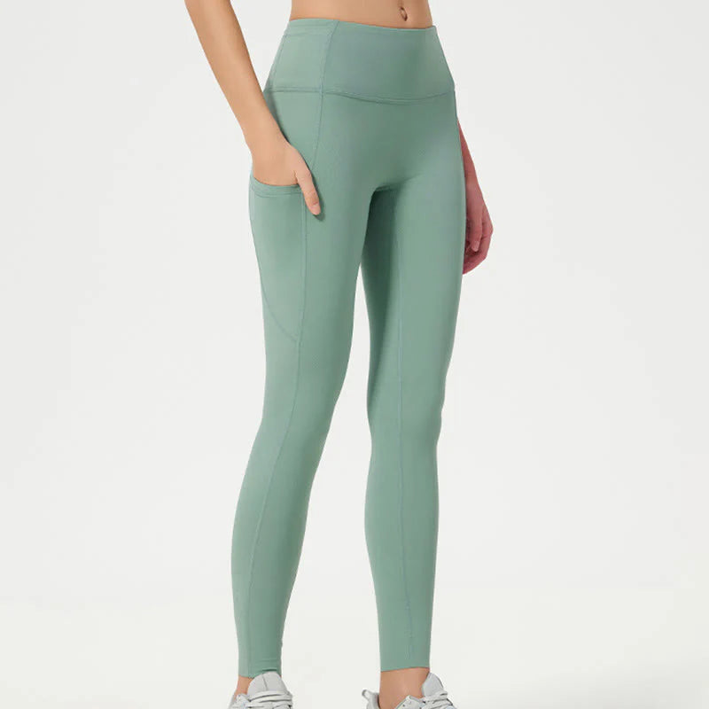 Buddha Stone Solid Color High Waist Sports Fitness Leggings Women's Yoga Pants
