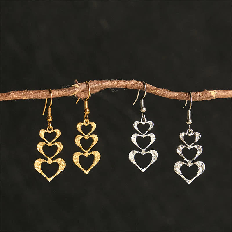 Buddha Stones Elegant Titanium Steel Balance Hammer Marks Earrings