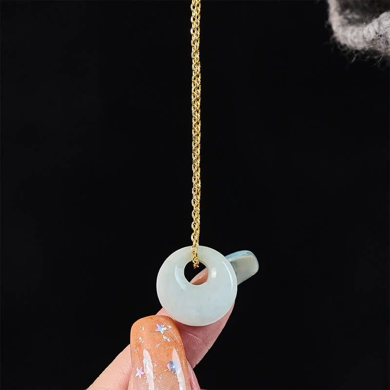 Buddha Stones Round Buckle Jade Luck Necklace Pendant