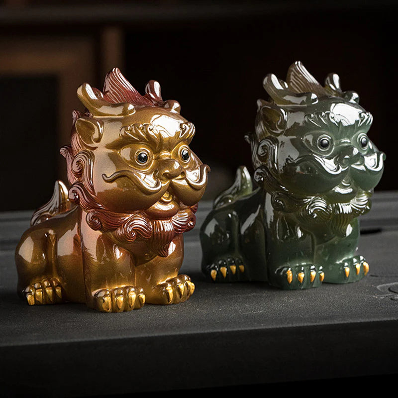 Buddha Stones Color Changing Small PiXiu Resin Tea Pet Wealth Home Figurine Decoration