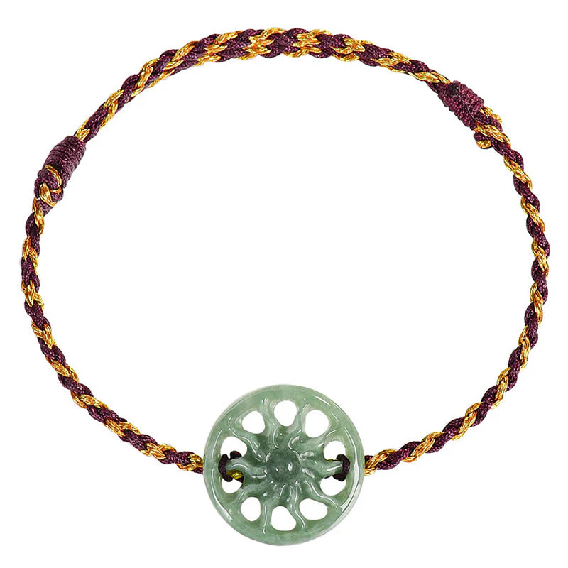 Buddha Stones Jade Sun Braided Rope Abundance Bracelet