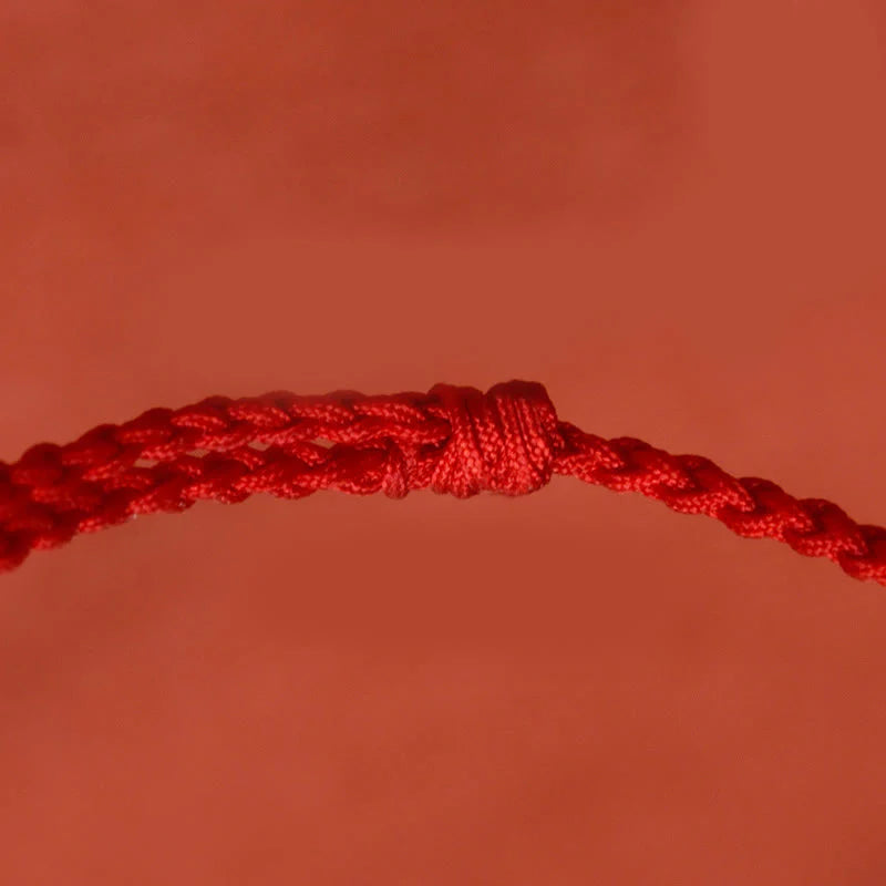 Buddha Stones Cinnabar Peace Buckle Handmade String Adjustable Blessing Bracelet Anklet