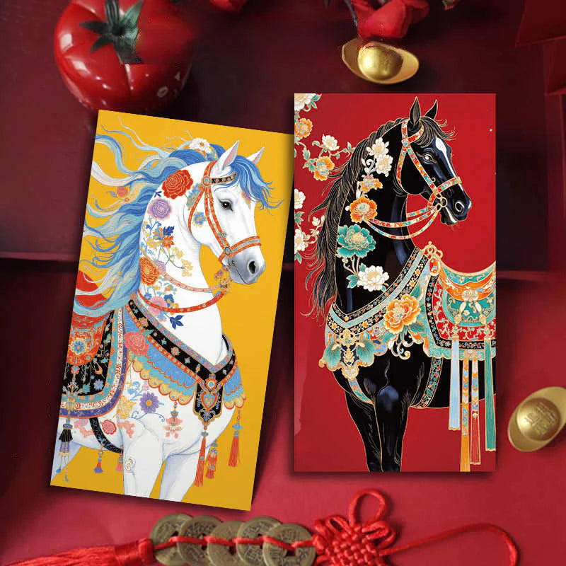 Buddha Stones 6pcs Colorful Chinese Red Envelope Year Of The Horse 2026 New Year
