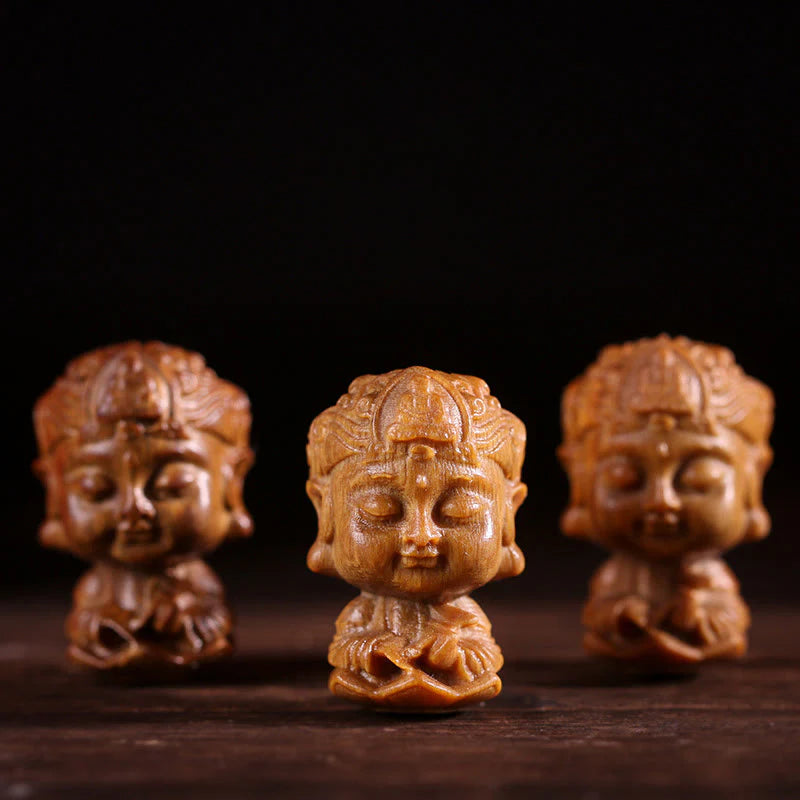 Buddha Stones Chinese Zodiac Natal Buddha Green Sandalwood Lotus Engraved Positive Home Decoration