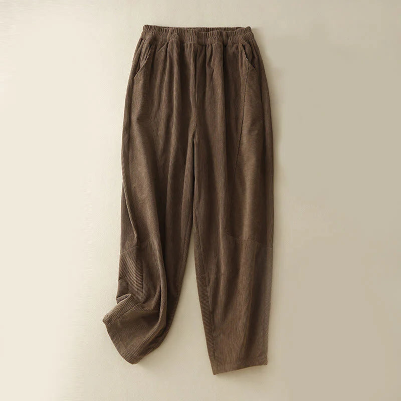 Buddha Stones Commute Vintage Plain Women's Harem Pants With Pockets