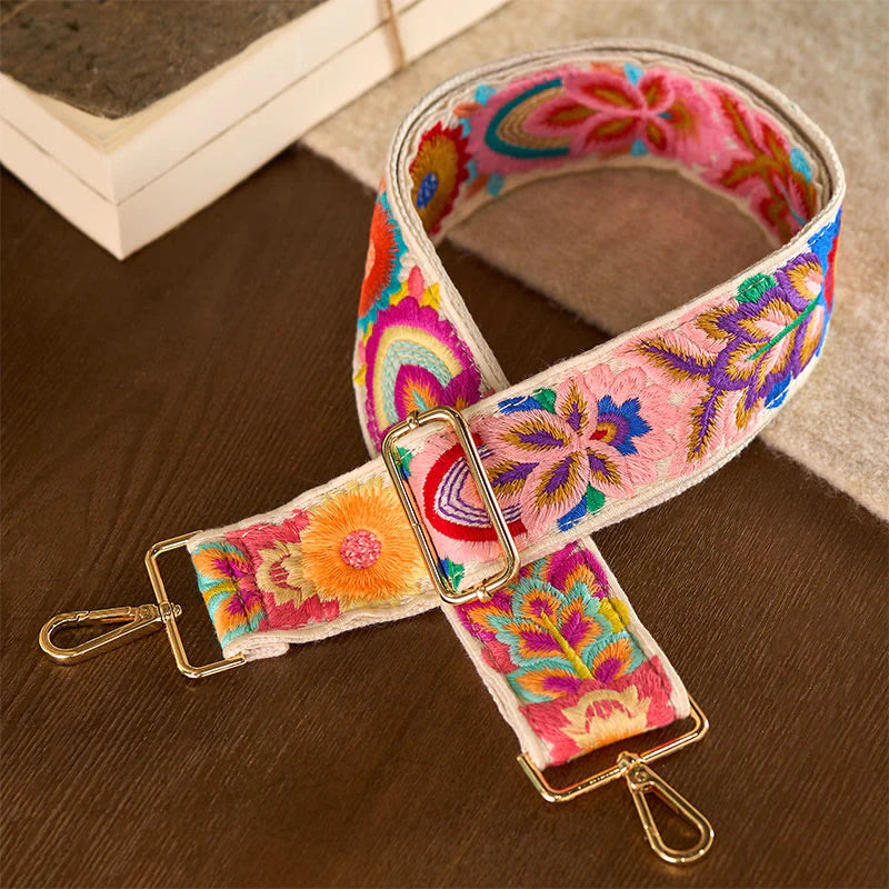 Buddha Stones Multicolor Sunflower Embroidery Adjustable Handbags Crossbody Shoulder Bag Straps