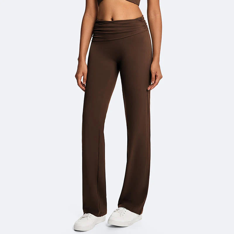 Buddha Stones Solid Crop Halter Backless Sleeveless Top Straight Leg Pants For Sports Fitness Yoga