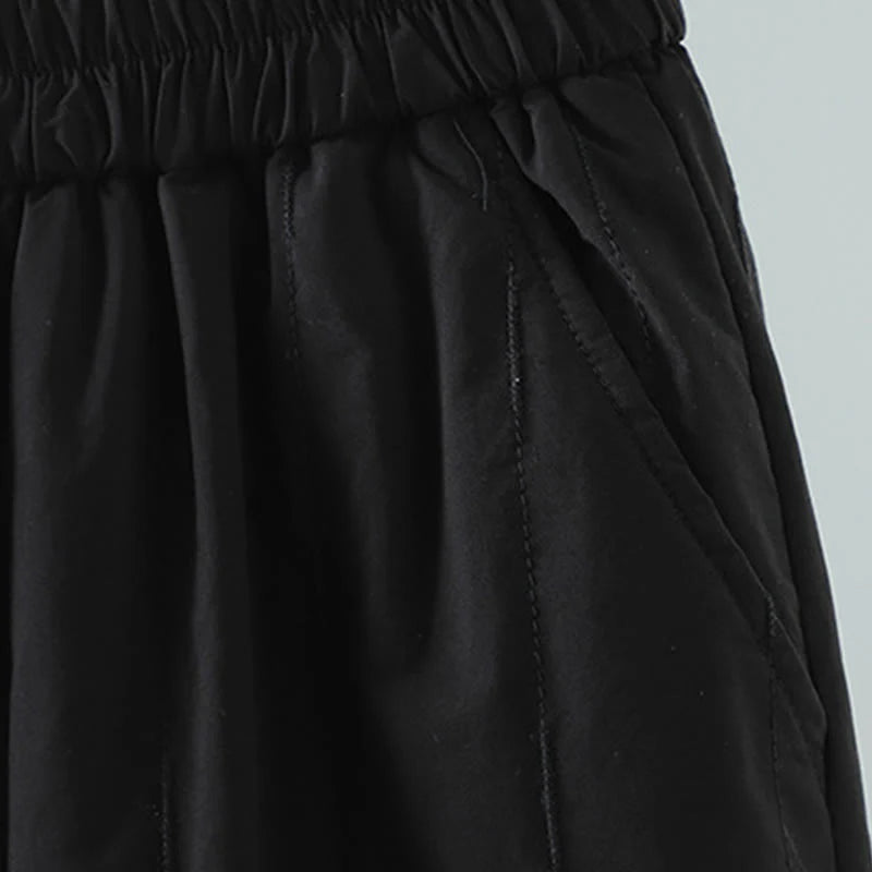 Buddha Stones Winter Plain Women's Harem Cotton Ankle-Length Pants With Pockets