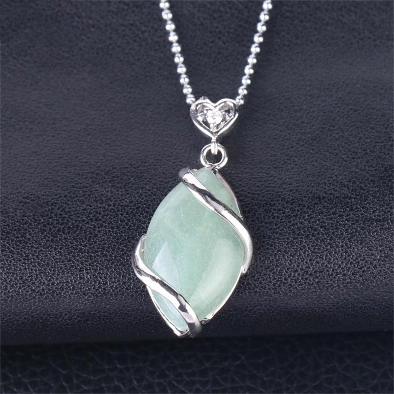 Buddha Stones Marquise Pattern Natural Crystal Stone Charm Necklace Pendant (Extra 35% Off | USE CODE: FS35)