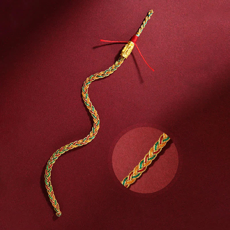 Buddha Stones Year of the Dragon Handmade Colorful Dragon Carved Success Braided Bracelet (Extra 35% Off | USE CODE: FS35)