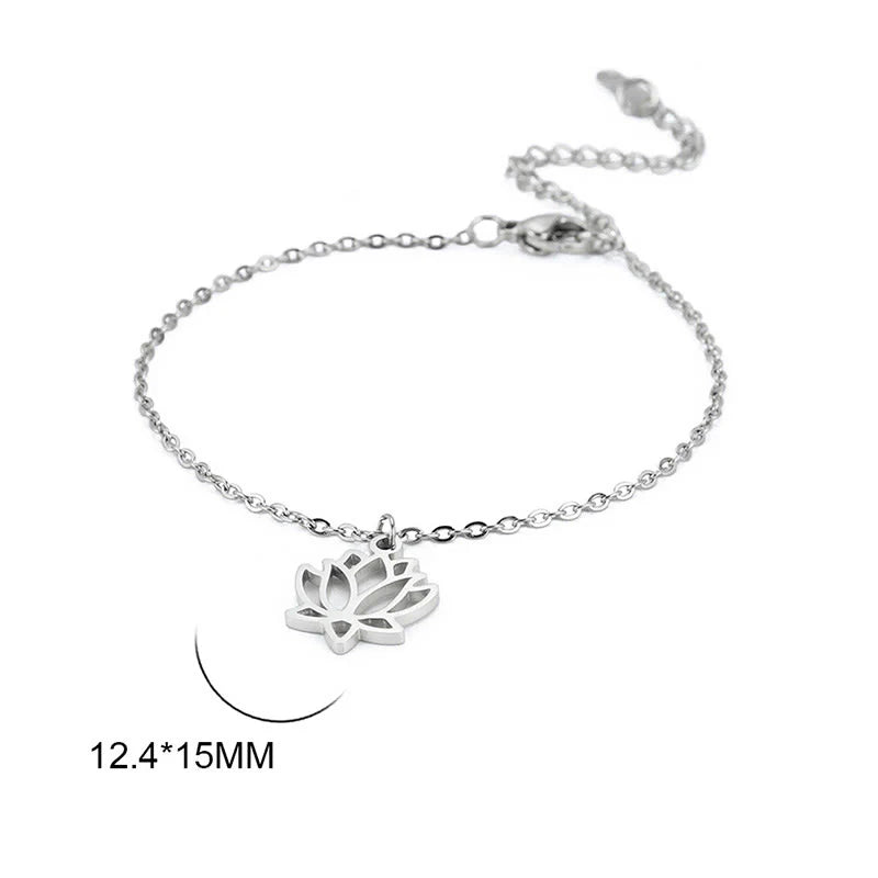 Buddha Stones Lotus Pattern Titanium Steel Enlightenment Bracelet