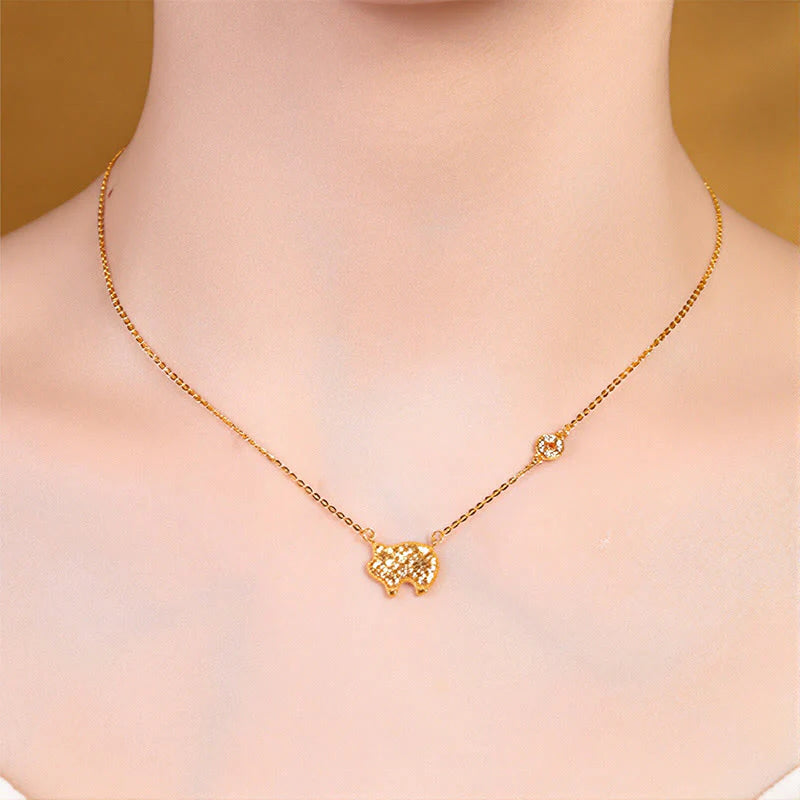 Buddha Stones Year Of The Horse Chinese Zodiac 925 Sterling Silver Coin Design Blessing Chain Necklace Pendants