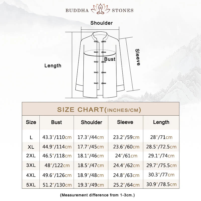 Buddha Stones Chinese New Year Clothes Flowers Bamboo Solid Color Cuff Frog-button Tang Suit Cotton Men's Jacket Shirt With Pockets