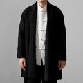 Buddha Stones Fall Simple Cotton Fleece Lined Men's Mid-length Coat Clothing (Extra 30% Off | USE CODE: FS30)