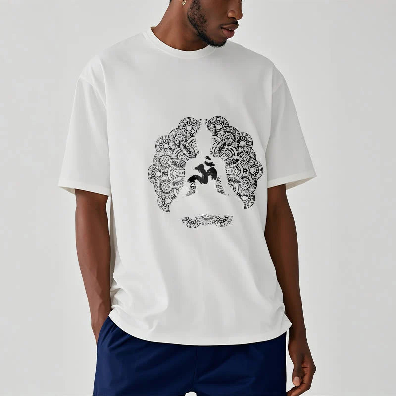 Buddha Stones Pure Color Mandala Om Symbol Pattern Tee T-shirt
