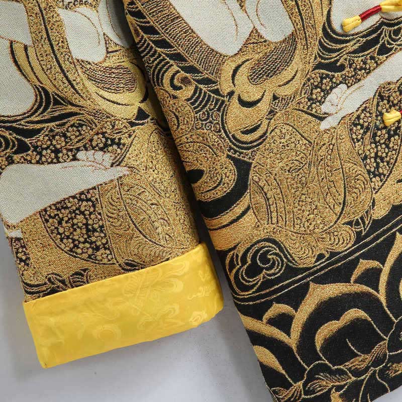 Buddha Stones Avalokitesvara Guanyin Frog-Button Long Sleeve Men's Jacket