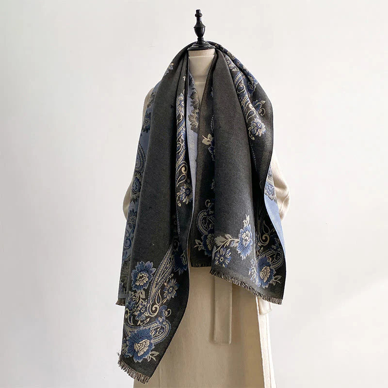 Buddha Stones Fall Cashew Flower Vines Pattern Warm Cozy Scarf Shawl