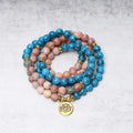 Buddha Stones 108 Mala Beads Apatite Red Stone Lotus Meditation Prayer Bead Bracelet (Extra 35% Off | USE CODE: FS35)