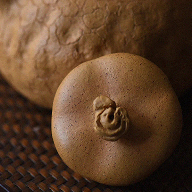 Buddha Stones Handmade Vintage Tree Texture Purple Clay Kung Fu Teapot 220ml