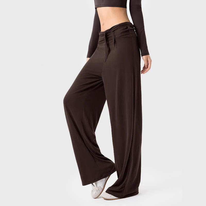 Buddha Stones Casual Lace-up Breathable Sports Women's Wide Leg Pants